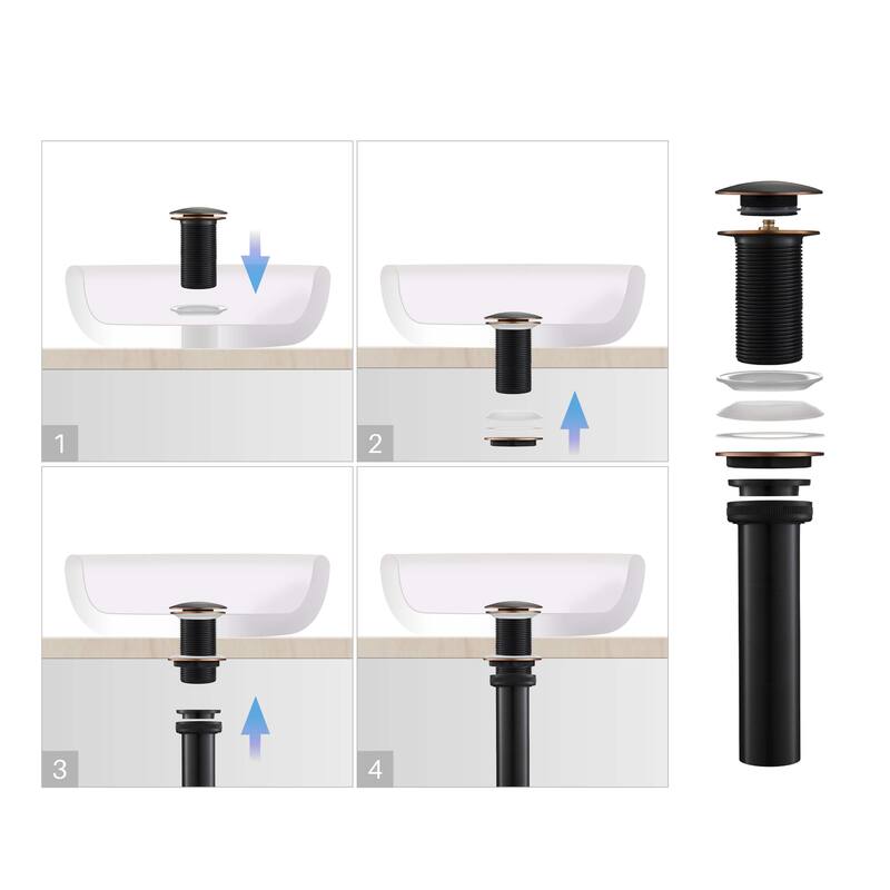Bathroom Sink Pop Up Drain Stopper Full Cover without Overflow