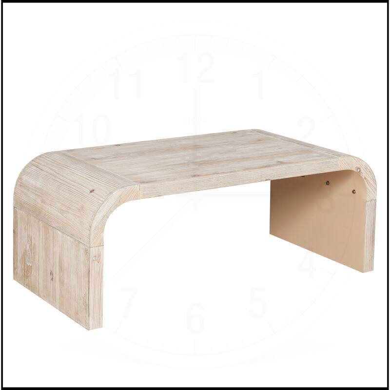 Farmhouse Vintage Crafts Coffee Table,Curved Art Deco Design