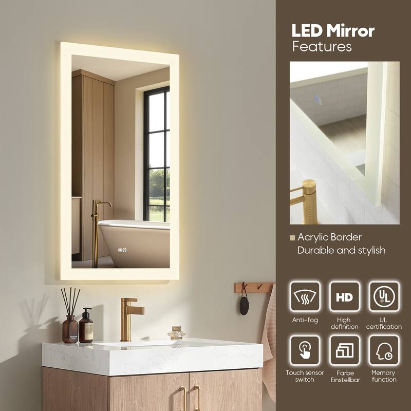 Alistair Single Bath Vanity with White Grain Stone Top & Mirror