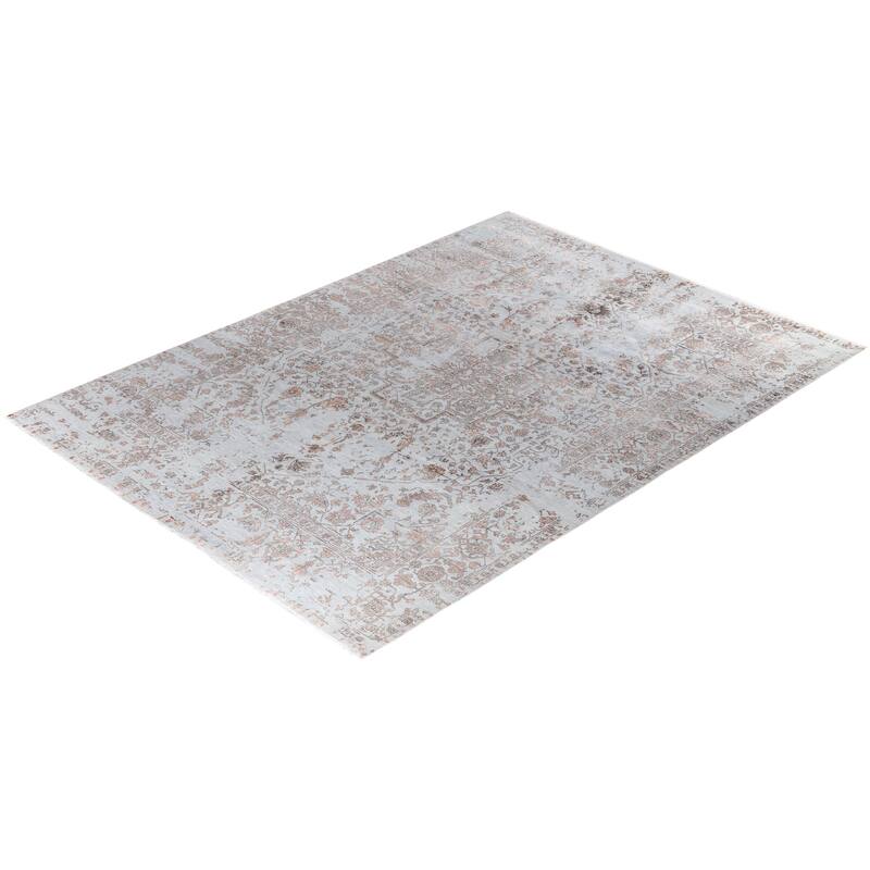 Ikat One-of-a-Kind Handmade Area Rug - Gray, 9' 1" x 12' 4" - 9' 1" x 12' 4"