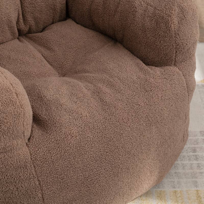 Mieres Faux Fur Fabric Bean Bag Chair, Floor Sofa For Living Room, Bedroom Lazy Sofa