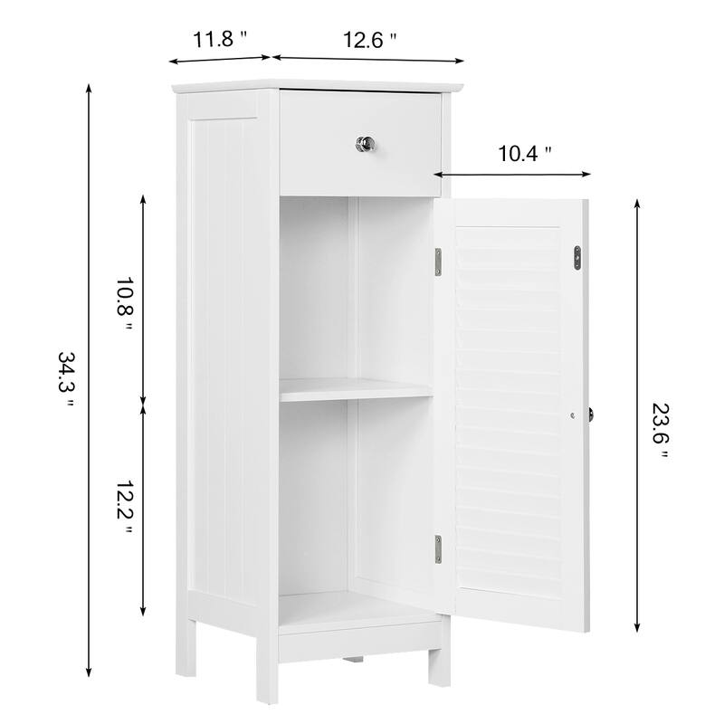 Yaheetech Bathroom Free Standing Storage Floor Cabinet with Drawers