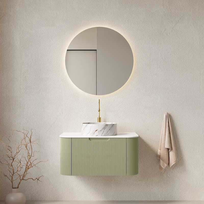 Wall-Mounted Floating Bathroom Vanity with Sink