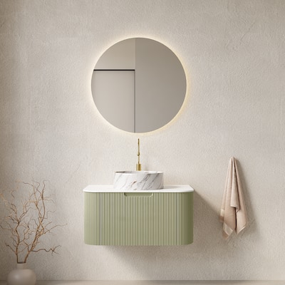Wall-Mounted Floating Bathroom Vanity with Sink
