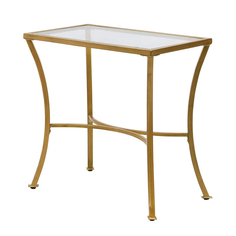 24" Antique Gold Rectangular Accent Table