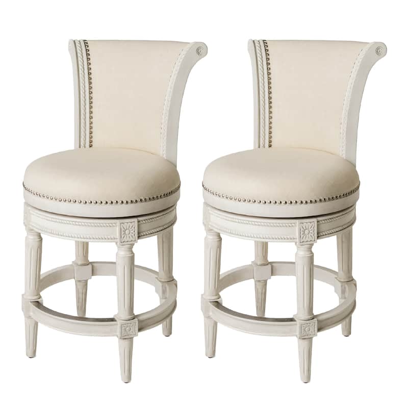 Maven Lane 26" Pullman Swivel Counter Height Kitchen Stool - Set of 2 - White Oak