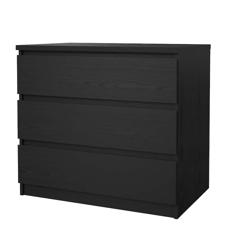 Porch & Den McKellingon 3-drawer Chest - Black Woodgrain
