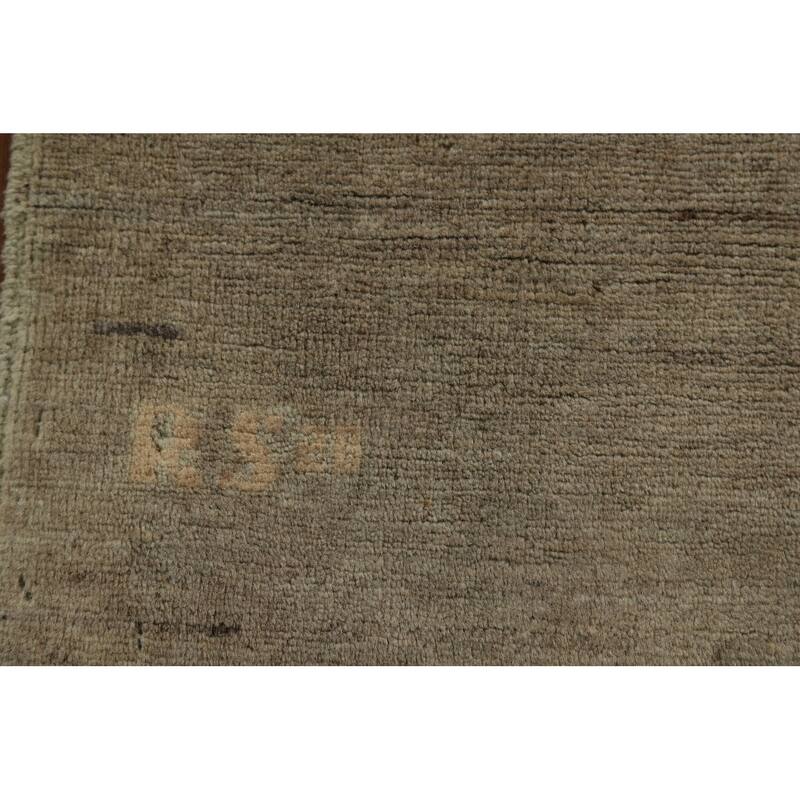 Contemporary Gabbeh Accent Rug Handmade Oriental Wool Carpet - 3'4"x 4'10"