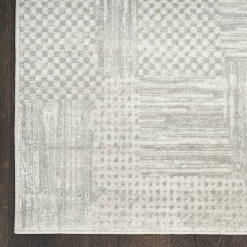 Power Loomed Abstract Modern Non Skid Stain Resistant Area Rug - 118' X '94' X '0.39
