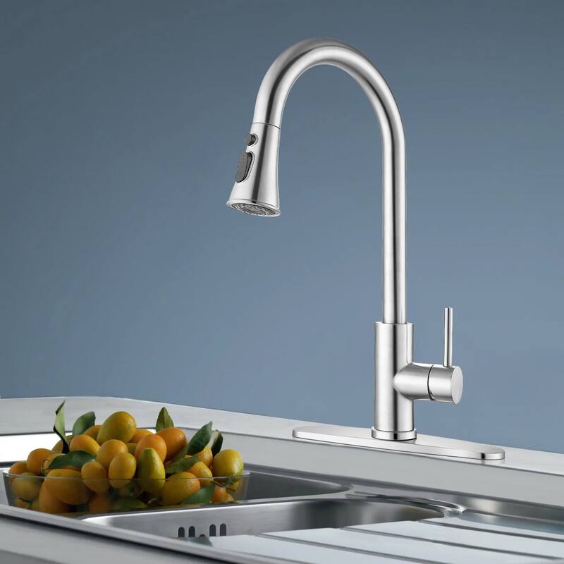 Topcraft Stainless Steel High Arc Pull Down Kitchen Faucet