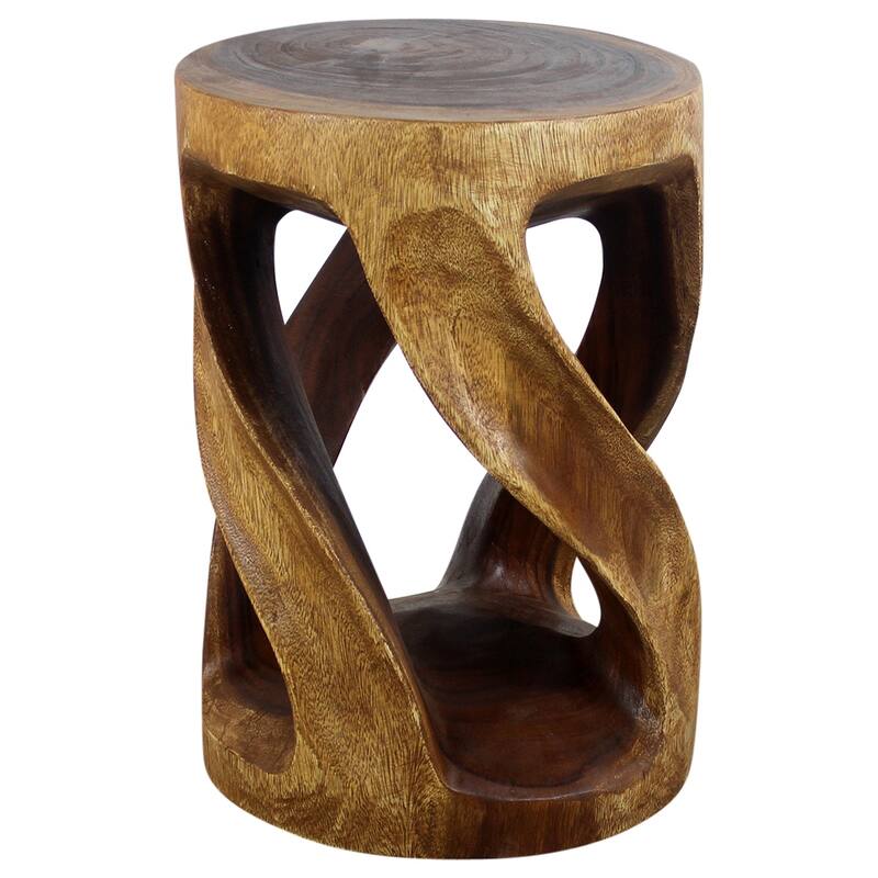 Haussmann® Round Wild Twisted Vine End Table 14 in D x 20 in H Walnut Oil - 14" x 14" x 20"