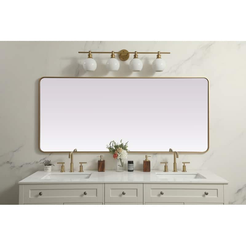 Indigo Home Soft Corner Metal Rectangle Mirror 32x72 Inch