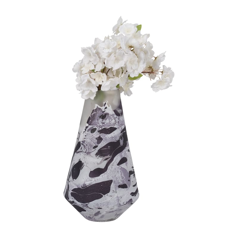 Sagebrook Home Glass White Cylinder Fog Shadow Vase
