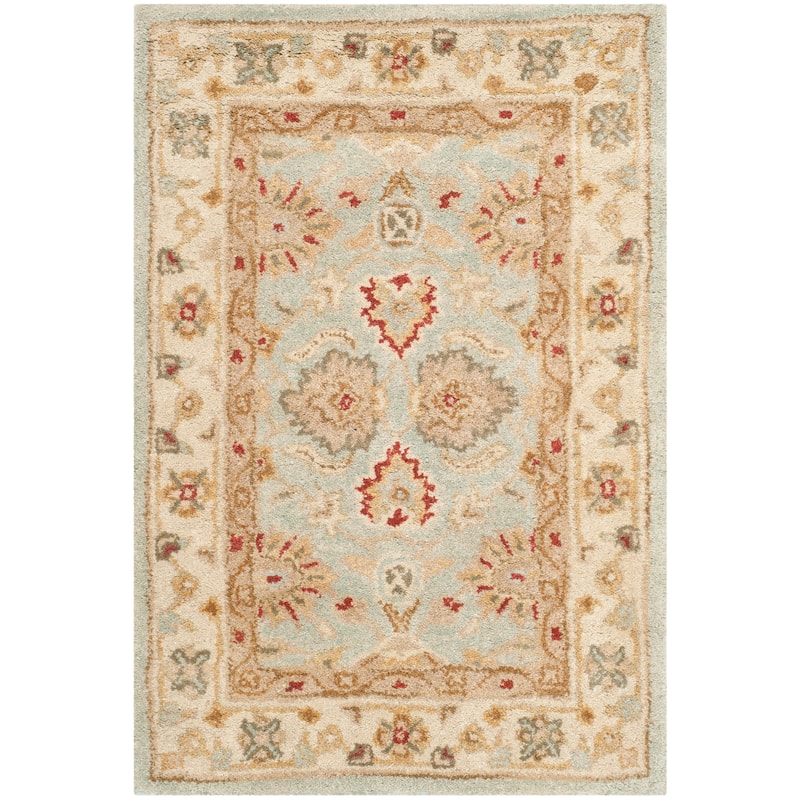 SAFAVIEH Handmade Antiquity Maysoun Traditional Oriental Wool Area Rug - 2'3" x 4' - Grey Blue/Beige