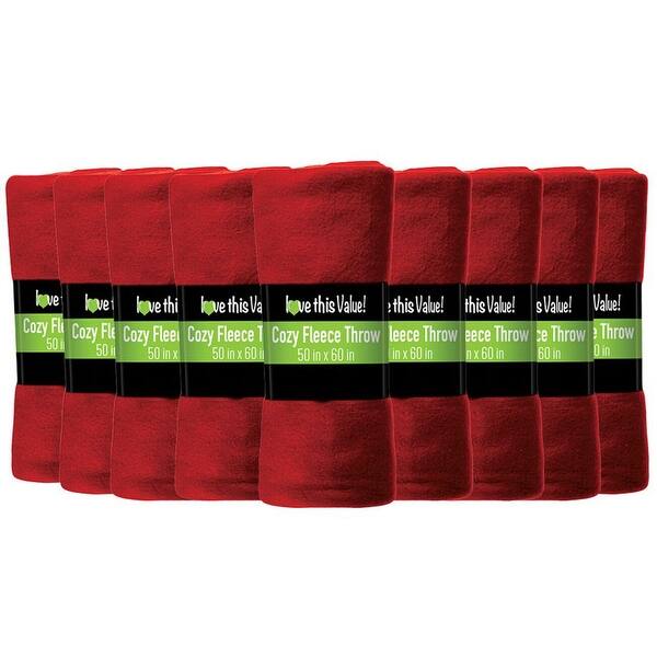 12 Pack Warm Soft Fleece Blanket Red - Bed Bath u0026 Beyond - 33503582