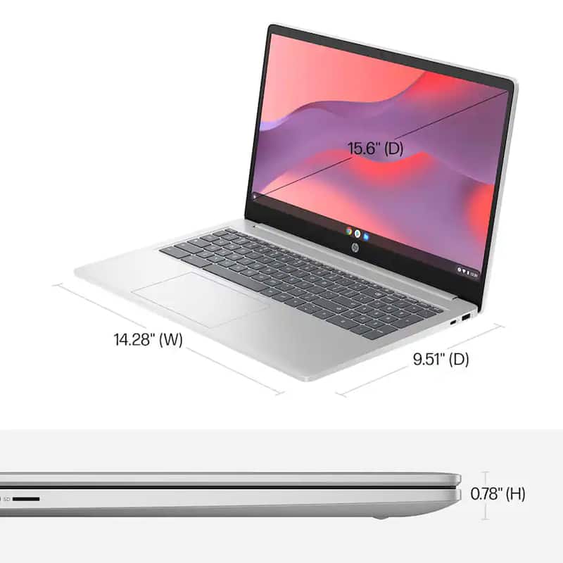 HP - 15.6" Chromebook Laptop - Intel Processor N200 2023 - 8GB Memory - 64GB eMMC - Natural Silver