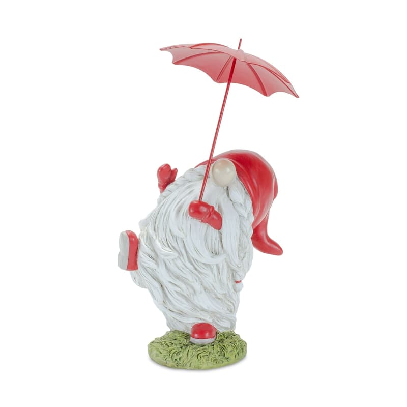 Set of 4 Dancing Gnome Umbrella Christmas Tabletop Figurines 8.25"