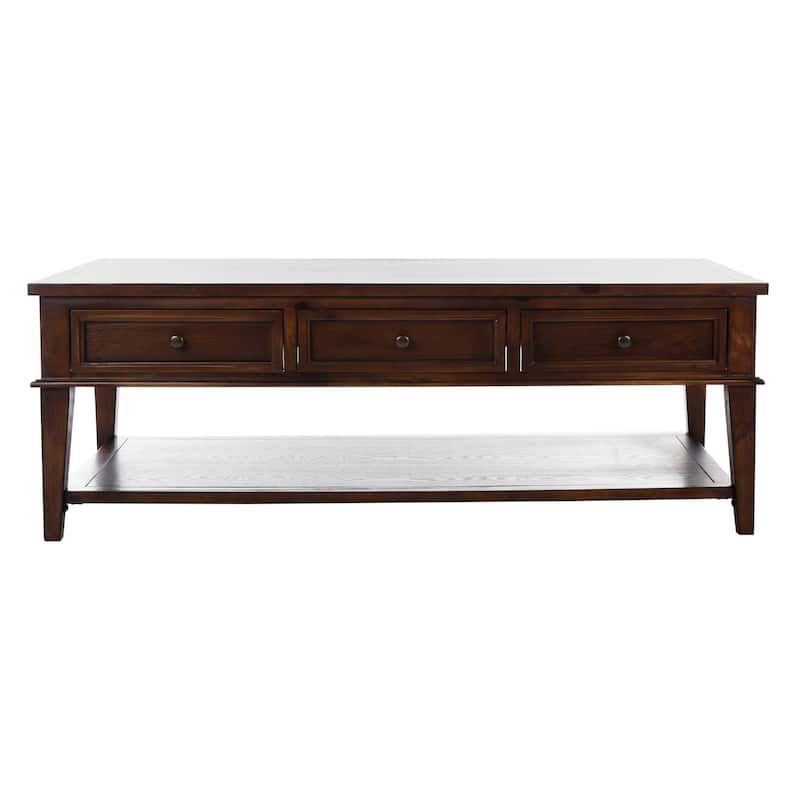 SAFAVIEH Manelin Sepia Traditional Rectangle Coffee Table - 54" x 23.6" x 19.3"