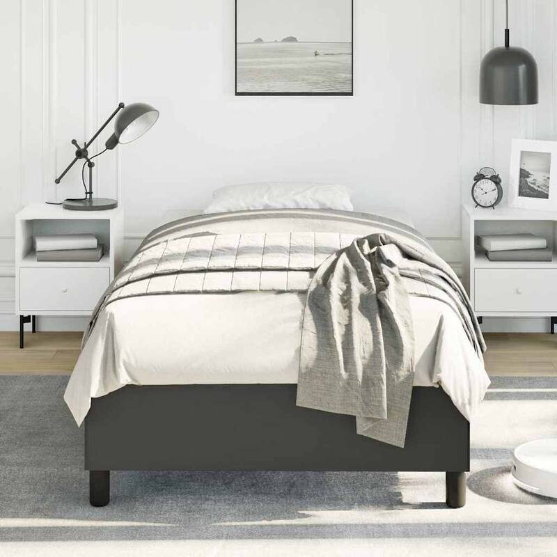 vidaXL Bed Frame, Faux Leather, No Mattress