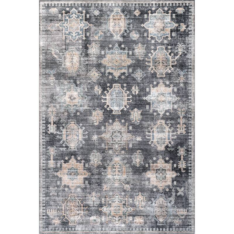 Nuloom Philomena Medallion SplashGuard Machine Washable Area Rug
