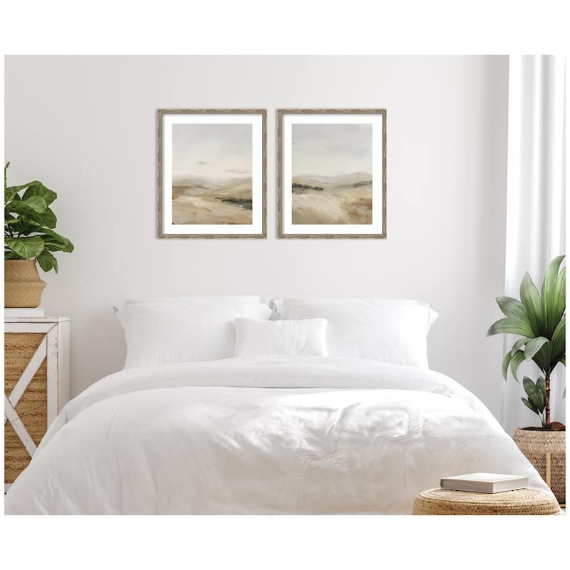 Kate and Laurel Fading Fields 2 Piece Framed Wall Art Print Set by Amy Lighthall