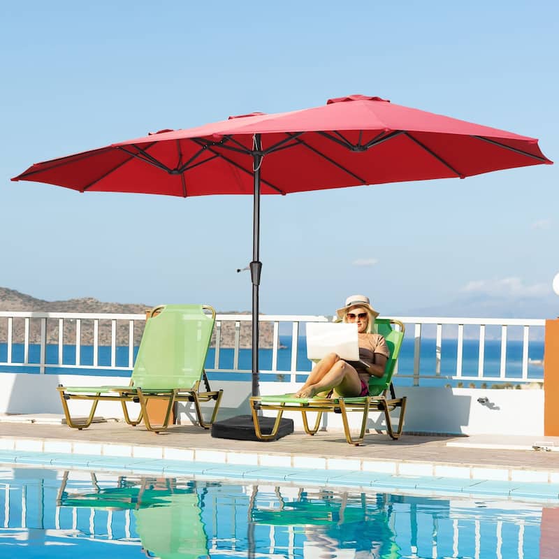 Autlaycil 13Ft Retangle Patio Umbrella Extra-Large Outdoor Umbrella No Base