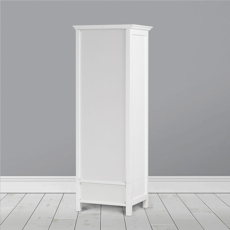 Teamson Home Delaney Freestanding Linen Cabinet with Drawer - 13.5: L x 17.01" W x 48.5" H