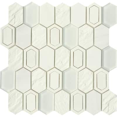 Emser Tile Literati - 12" x 12" Hexagon Geometric Mosaic Wall Tile -