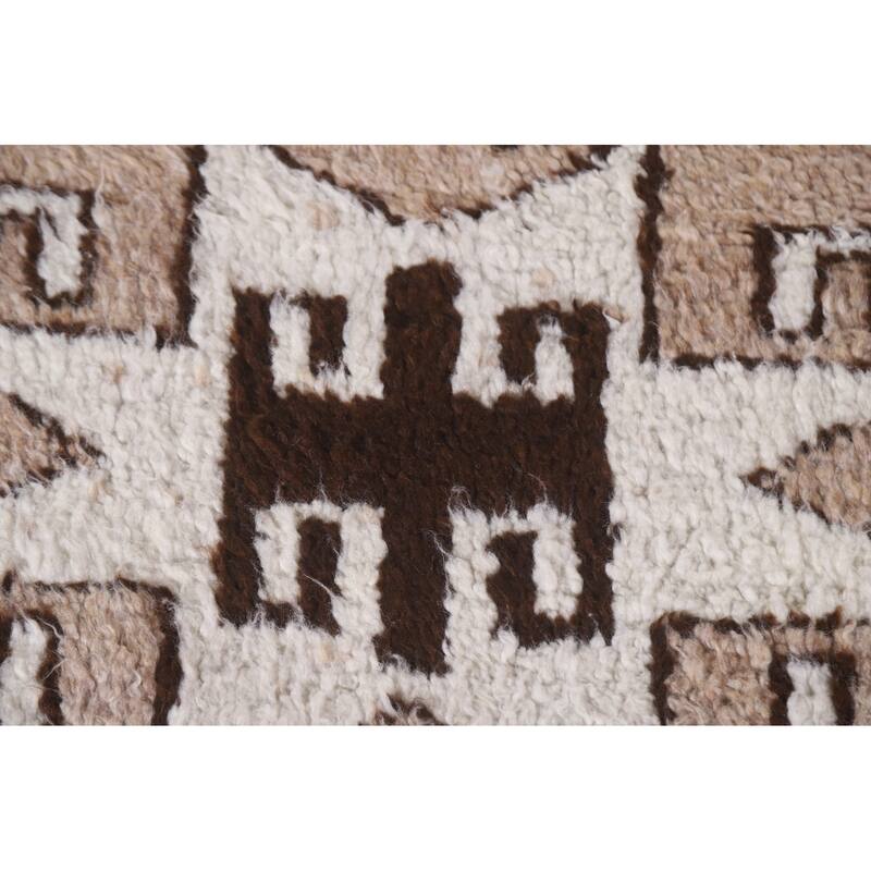 Plush Turkish Anatolian Runner Rug Hand-knotted Beige Wool Carpet - 3'6"x 13'3"