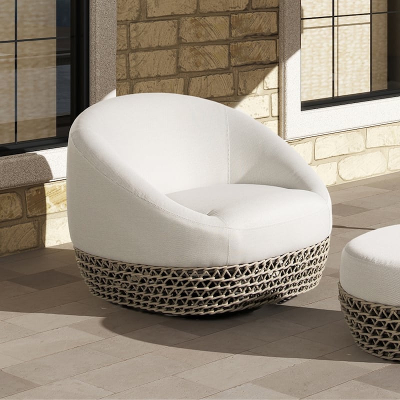 Willow 4-Piece Rope Woven Deep Seating Patio Conversation Set