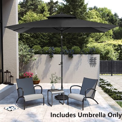 Pellebant 9 x 5 Ft Outdoor Double Top Market Umbrella