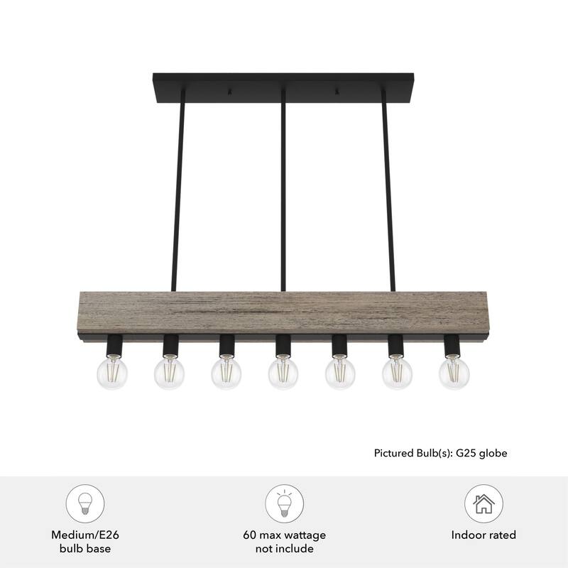 Hunter Donelson Linear Chandelier - Rustic, Farmhouse, Industrial - Kitchen Island, Dining Room