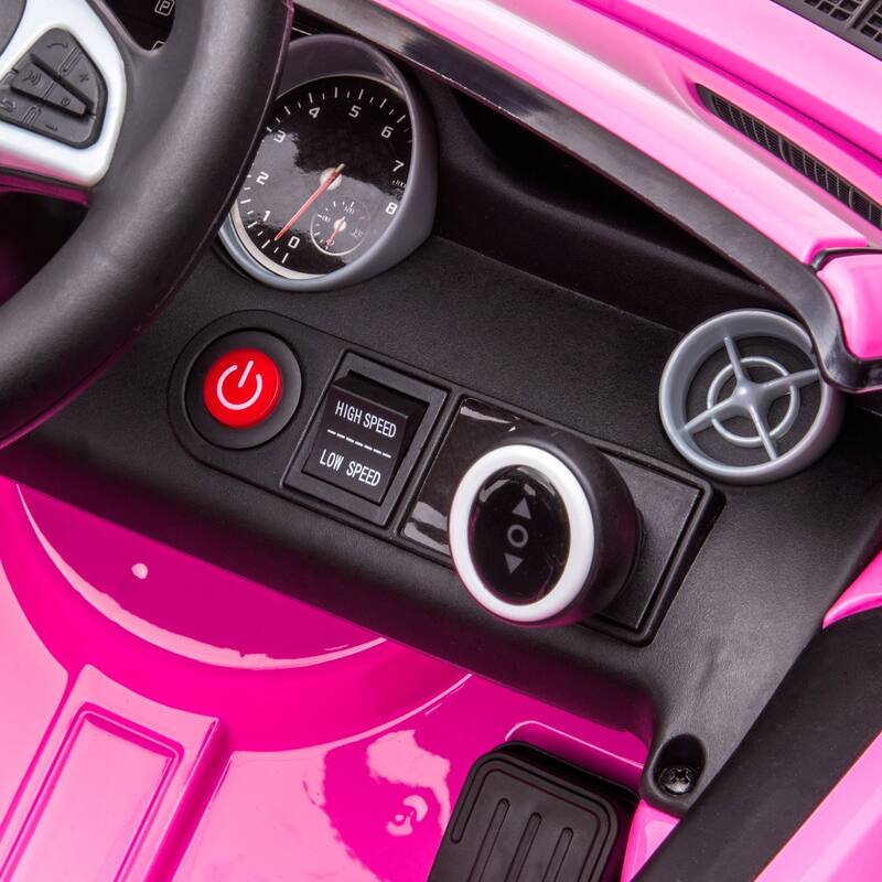 Electric Car with Remote Control, 12V Battery Powered Kids Ride on Car with Music, Lights, Suspension for 3-6 Years Old, Pink