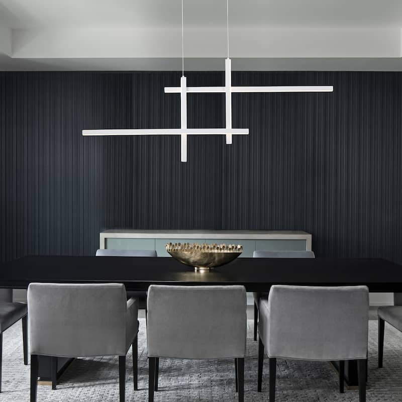 C Cattleya 48" Modern LED Chandelier Kitchen Island Pendant Light - White