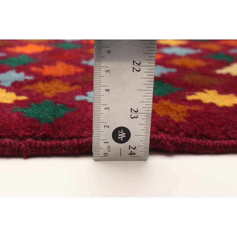 ECARPETGALLERY Hand-knotted Afghan Burgundy Wool Rug - 2'10 x 9'10