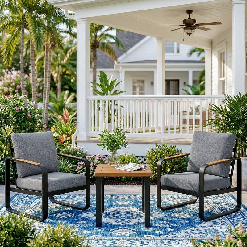 3-Piece Outdoor Patio Conversation Set