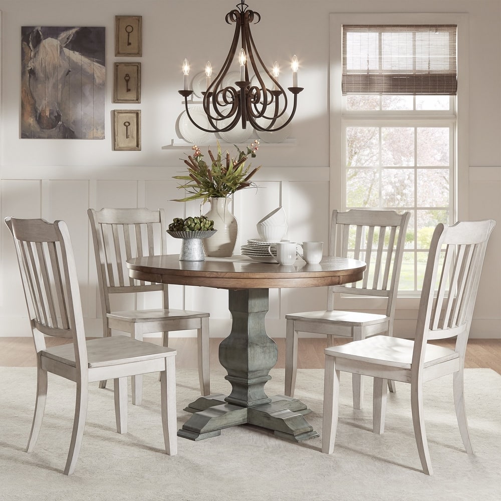Eleanor 5-pc. Round Sage Green Wood Dining Set by iNSPIRE Q Classic