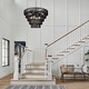 preview thumbnail 19 of 17, Dimmable 8-Light Hand-Woven Rattan Tiered Chandelier