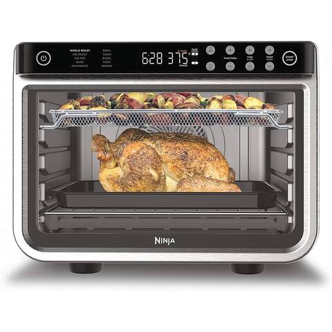 Ninja DT201 Foodi 10-in-1 XL Pro Air Fry Digital Countertop Convection Toaster Oven-Dehydrate & Reheat, Stainless Steel Finish