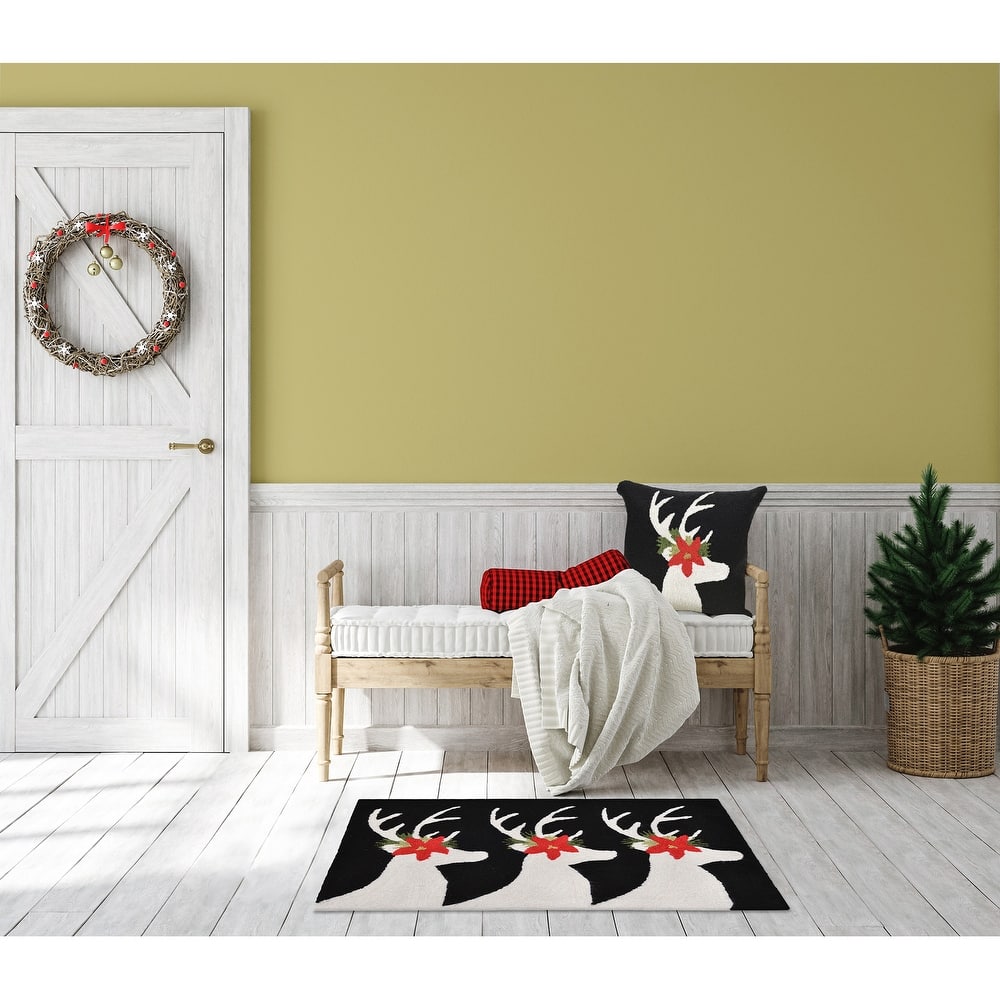 Liora Manne Holiday Caribou Outdoor Rug
