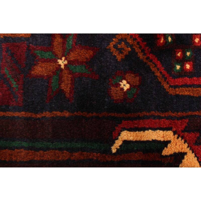 ECARPETGALLERY Hand-knotted Teimani Dark Navy Wool Rug - 3'10 x 6'6