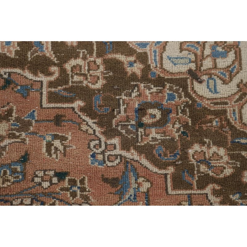 Traditional Kashan Persian Vintage Area Rug Hand-Knotted Wool Carpet - 7'7"x 11'0"