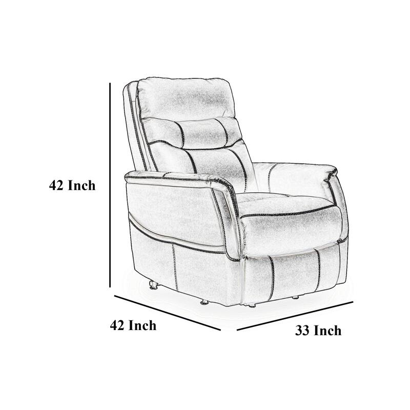 Barrett Power Lift Recliner Chair, Navy Blue Faux Leather, Pillow Back