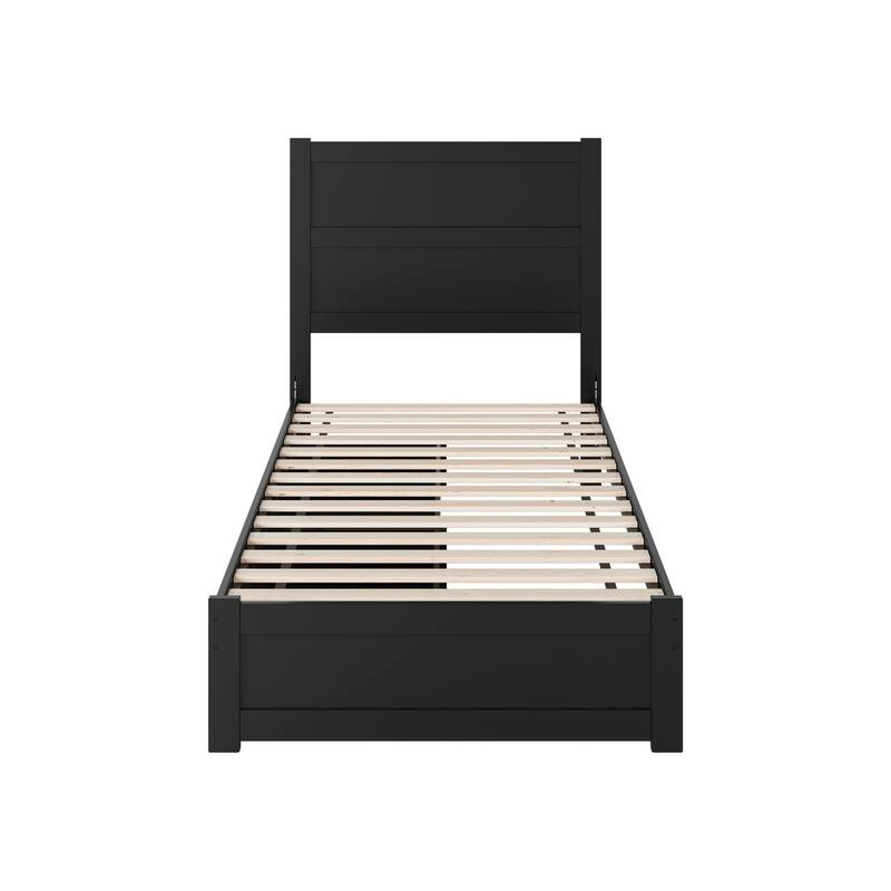 Aveline Wood Platform Bed with Matching Footboard & Storage Drawers