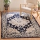 preview thumbnail 97 of 161, SAFAVIEH Monaco Lillie Boho Medallion Distressed Area Rug 6'7" Round - Ivory/Navy
