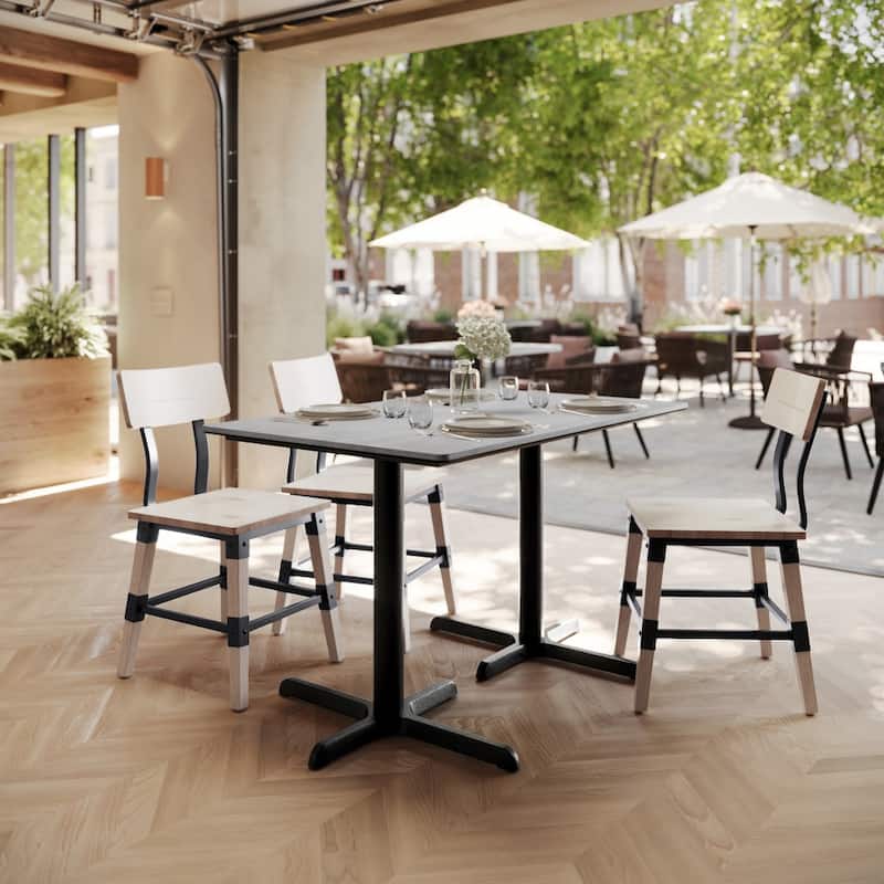 Commercial HPL Tabletop with Table Height Crisscross Base - 48"W x 30"D x 29.5"H