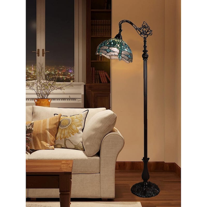 Tiffany Style Floor Lamp With Dragonfly Shade
