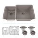 preview thumbnail 1 of 10, Lexicon Platinum Quartz 40/60 Double Bowl Kitchen Sink Galaxy concrete