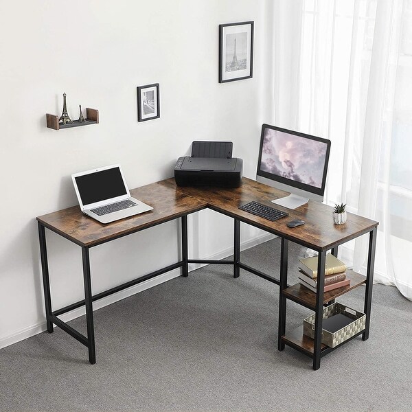 Sleek Design Black Computer Desk with Raised Border and Silver Metal Frame 