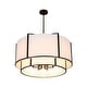 preview thumbnail 6 of 11, America Traditional 6-Light Two-layer Drum Fabric Pendant Chandelier - 28.1in